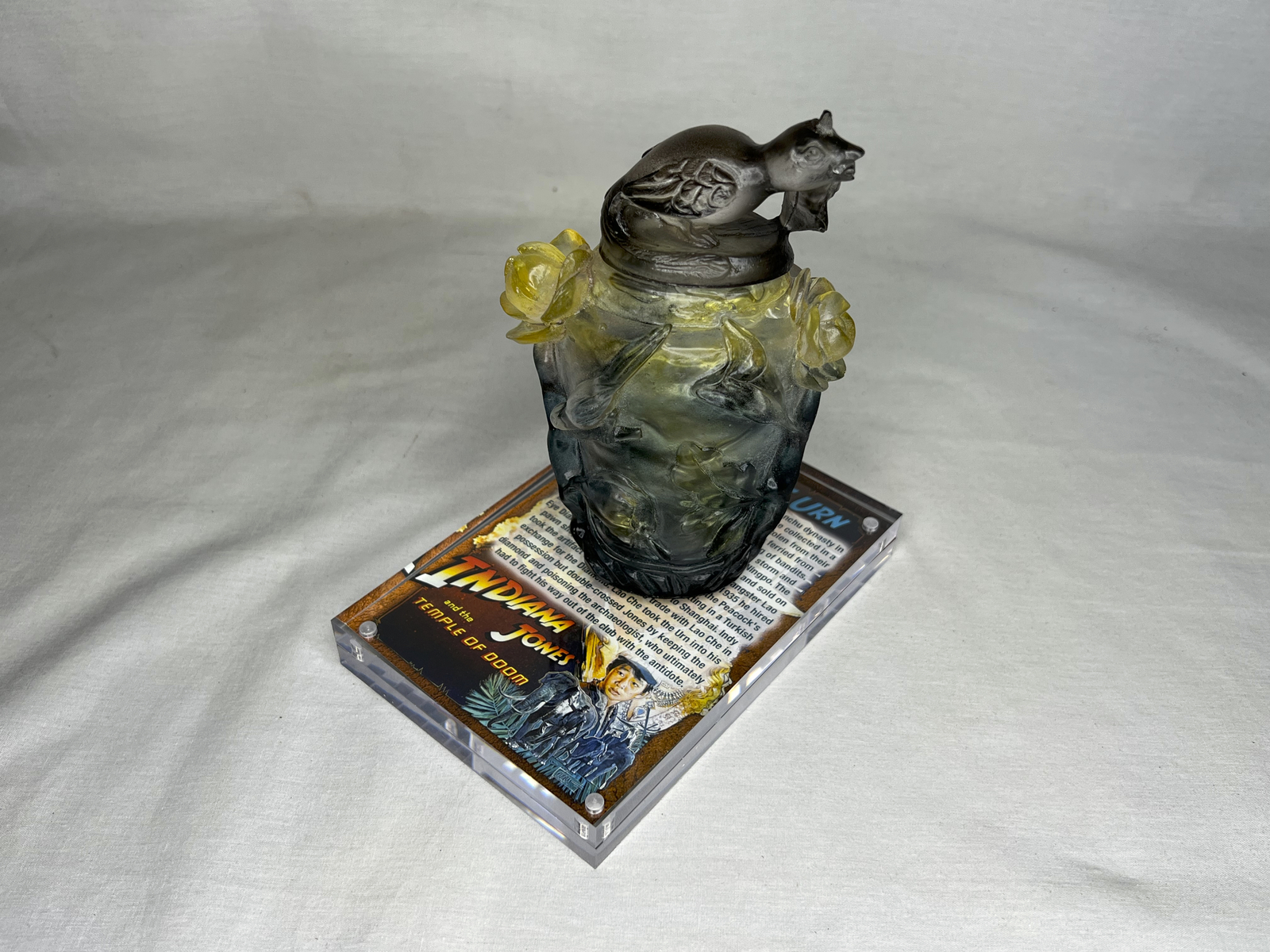 Indiana Jones Temple of Doom, Nurhachi Urn, Real Prop Replica, Display Plaque