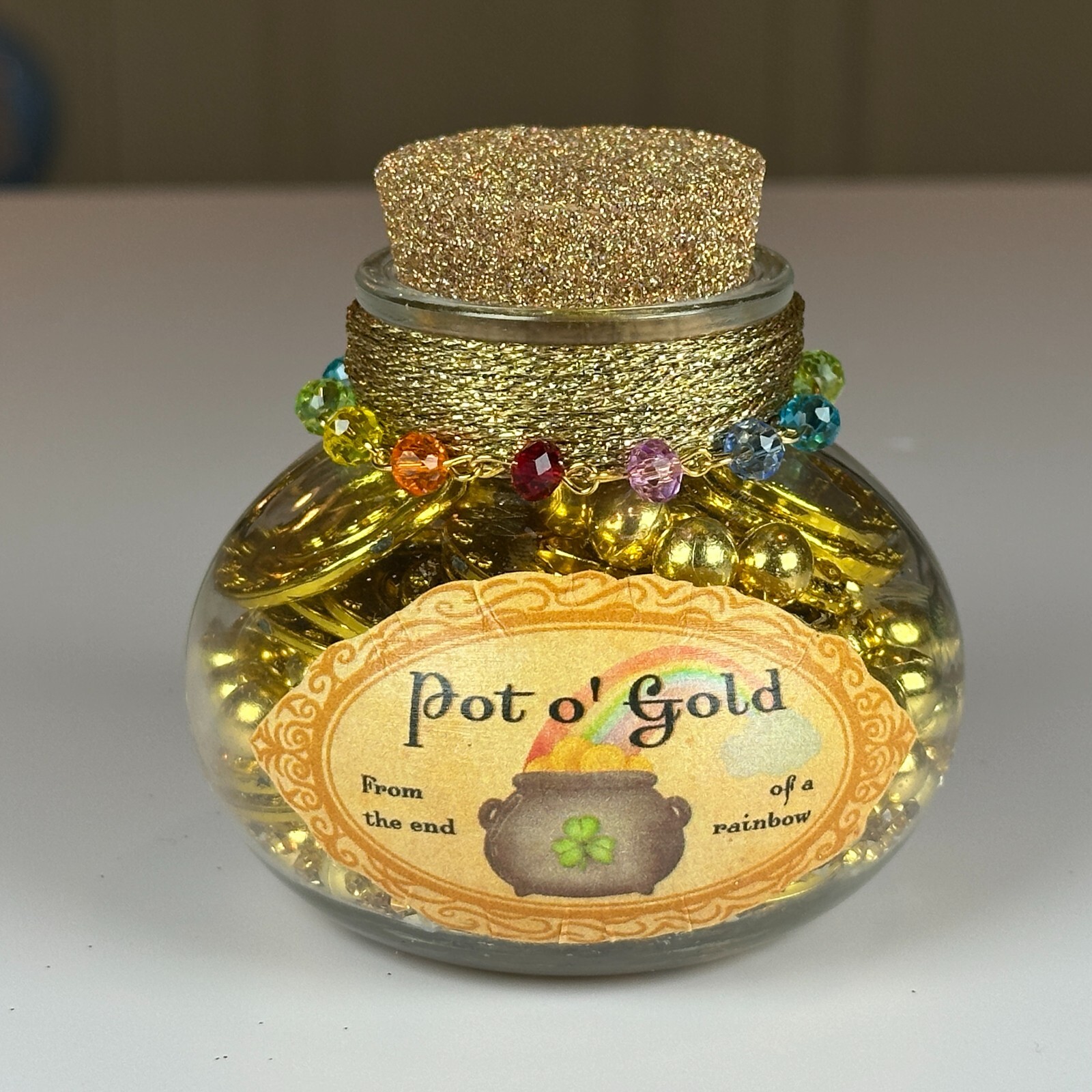 Pot of Gold Decorative Potion Bottle Bookshelf Fantasy St. Patrick’s Day Decor