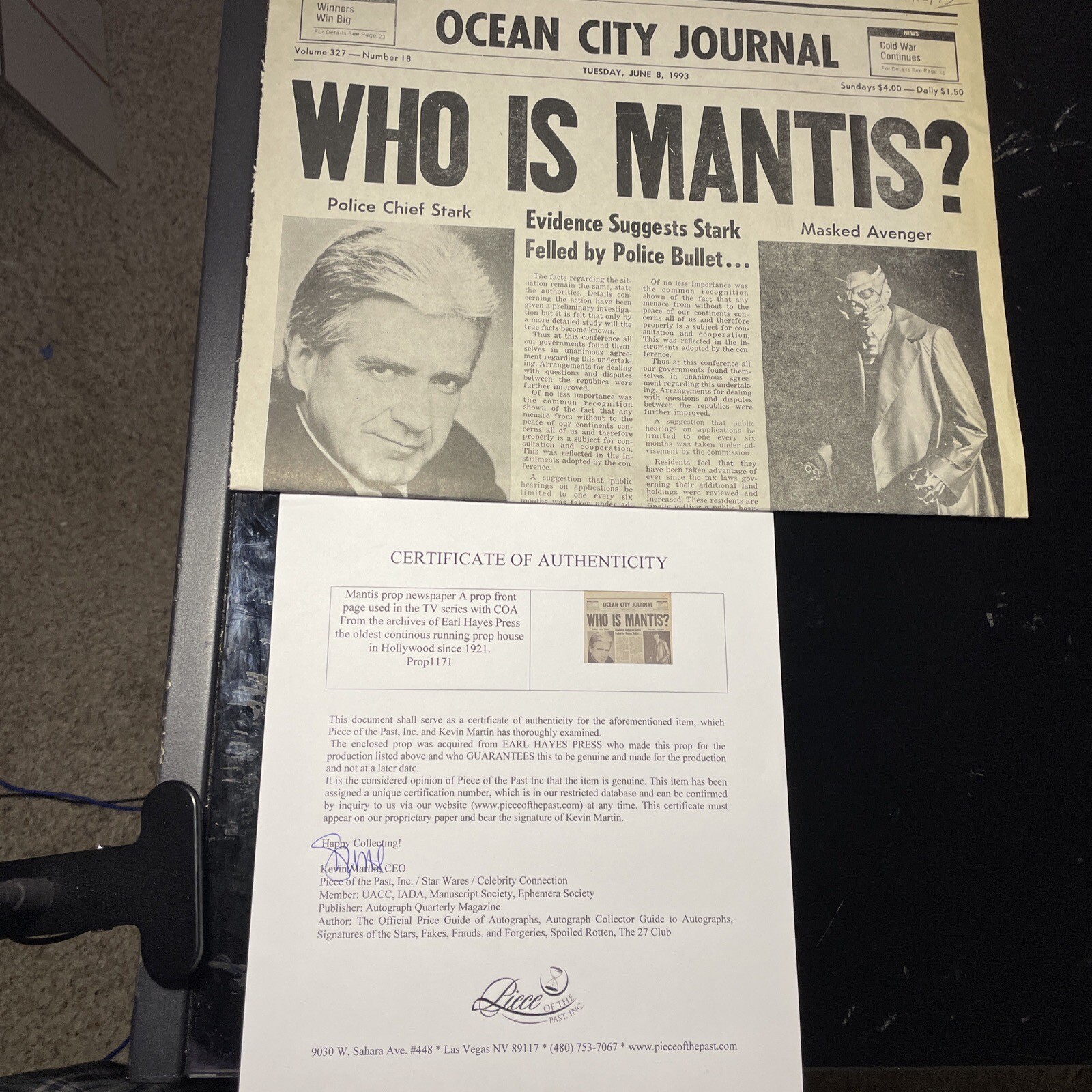 MANTIS tv Show PropNewspaper ORIGINAL Movie Prop Comics PRODUCTION MADE Rare